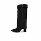 BOTA MUJER MF NEGRO BRILLO LARGA - Miniatura 2