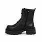 BOTIN MUJER PU NEGRO CORDON - Miniatura 3
