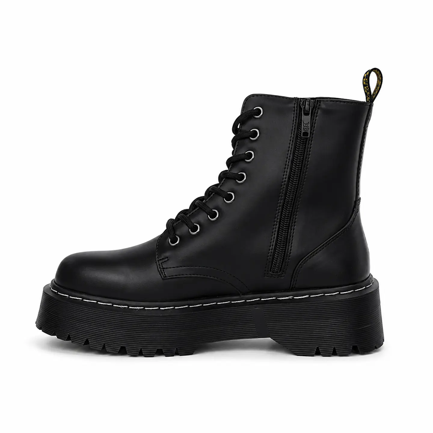  BOTIN MUJER PU NEGRO CORDON 3