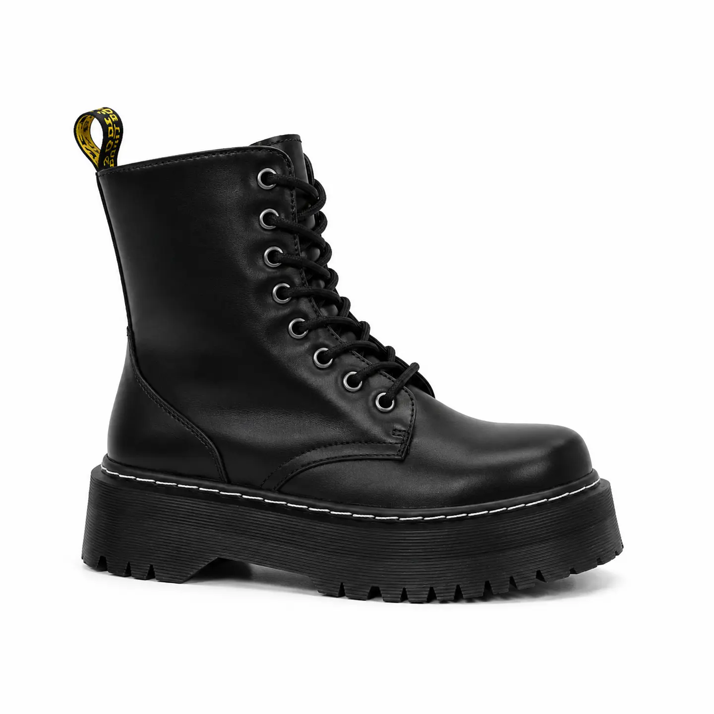  BOTIN MUJER PU NEGRO CORDON 2