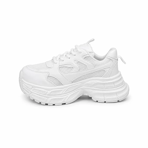 ZAPATILLA MUJER PU BLANCO CB CORDONES