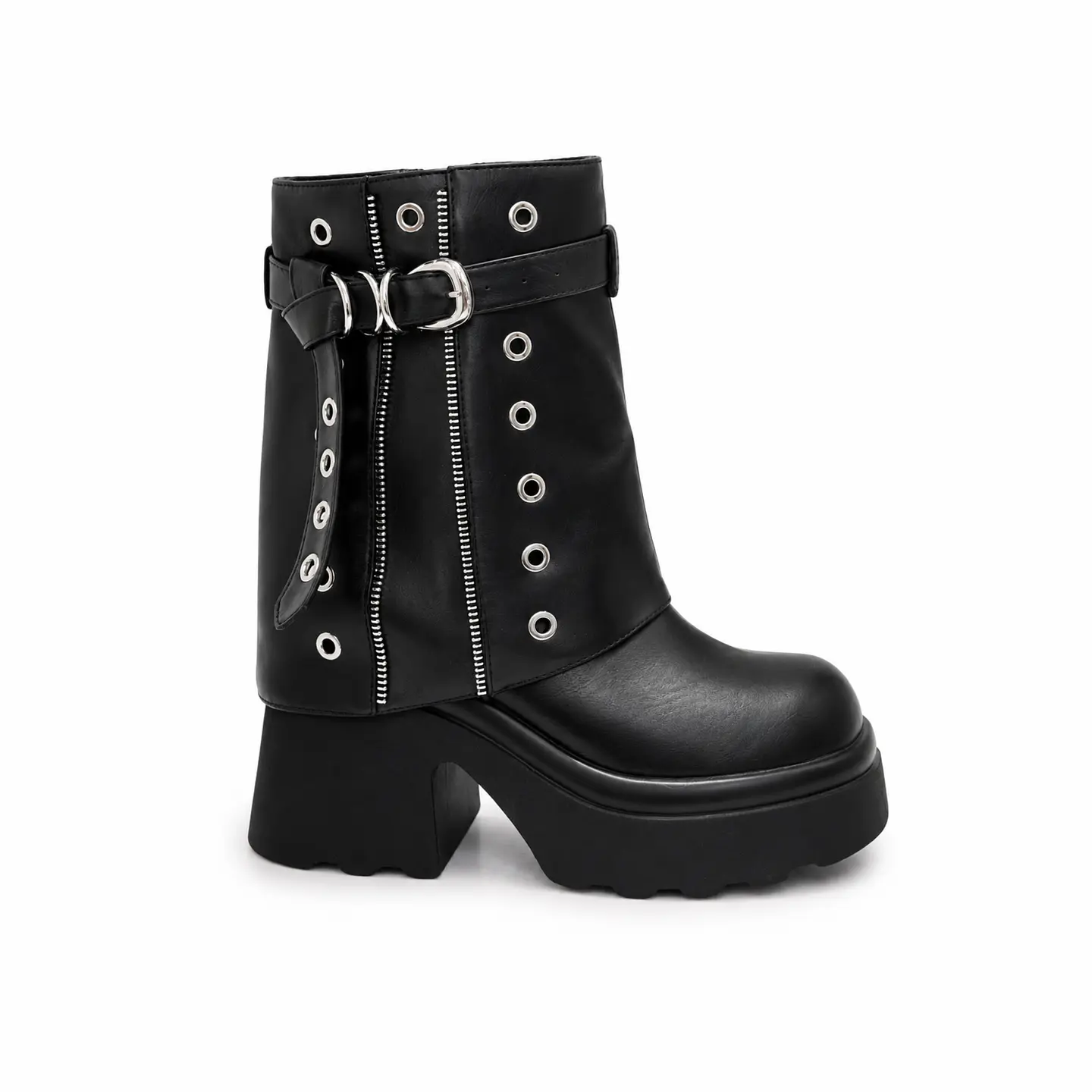 BOTIN MUJER PU NEGRO POL HEB 1