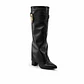 BOTA MUJER PU NEGRO POLAINA TACÓN - Miniatura 1