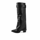 BOTA MUJER PU NEGRO POLAINA TACÓN - Miniatura 2