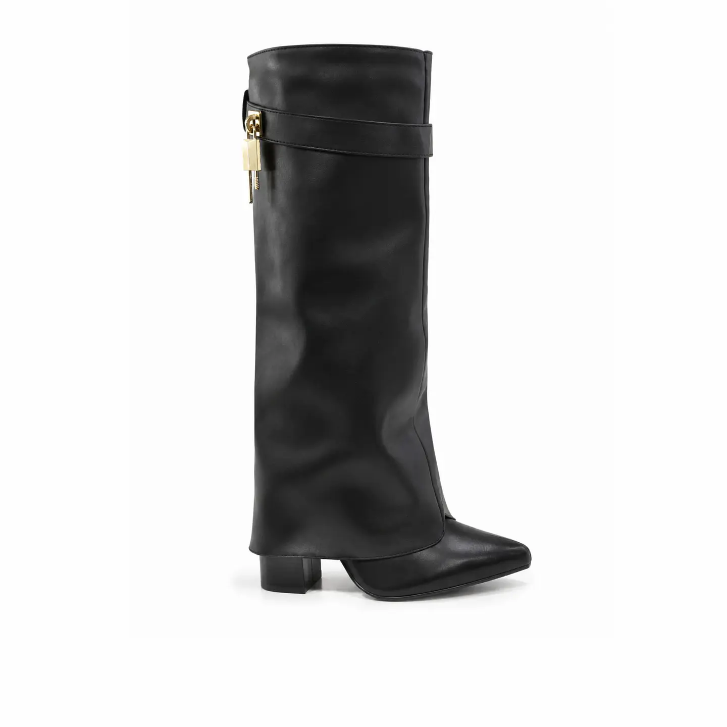 BOTA MUJER PU NEGRO POLAINA TACÓN 3