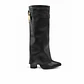 BOTA MUJER PU NEGRO POLAINA TACÓN - Miniatura 3