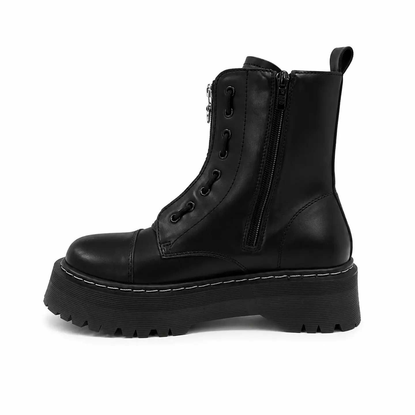  BOTIN MUJER PU NEGRO CIERRE 3