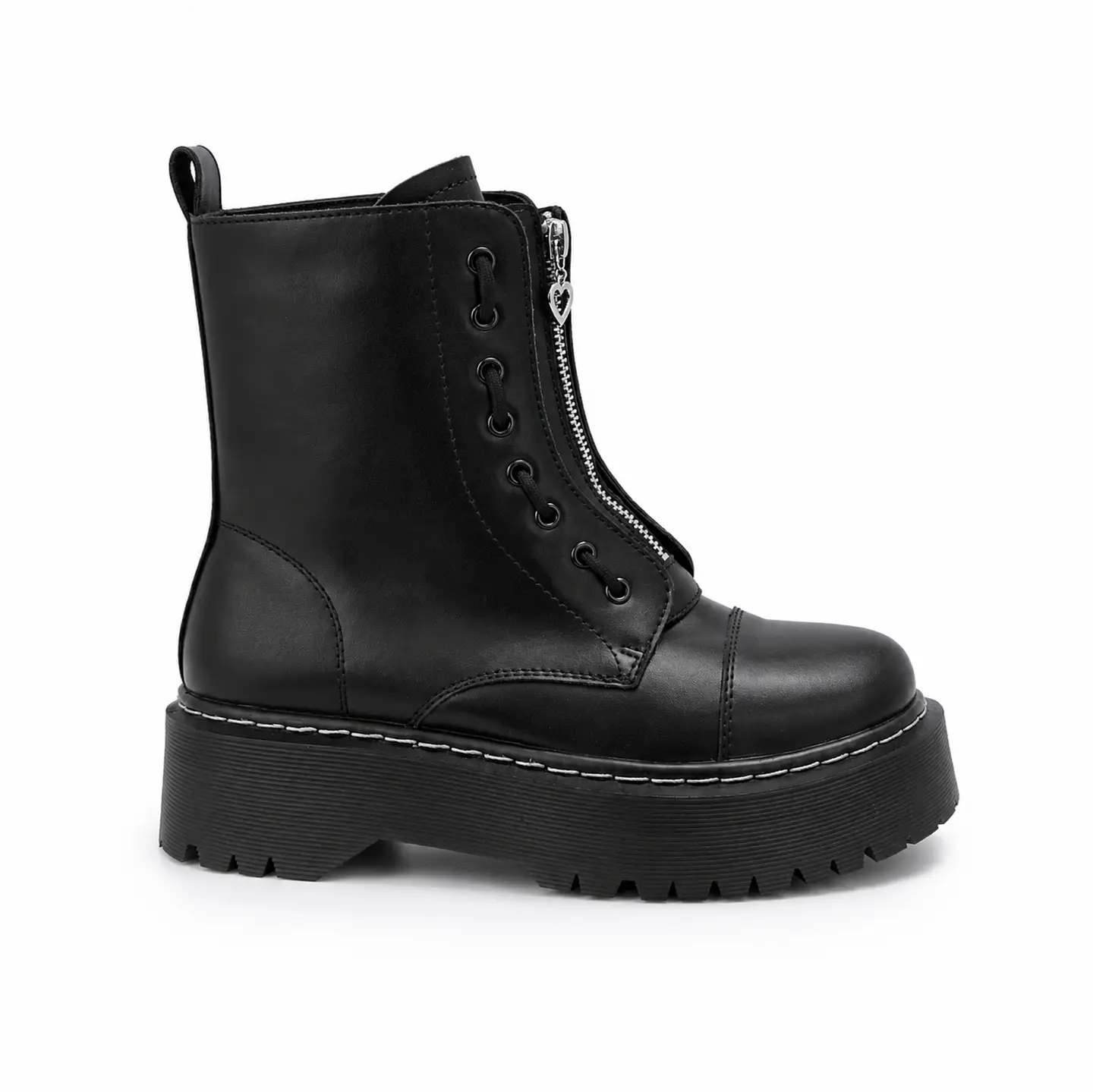  BOTIN MUJER PU NEGRO CIERRE 2