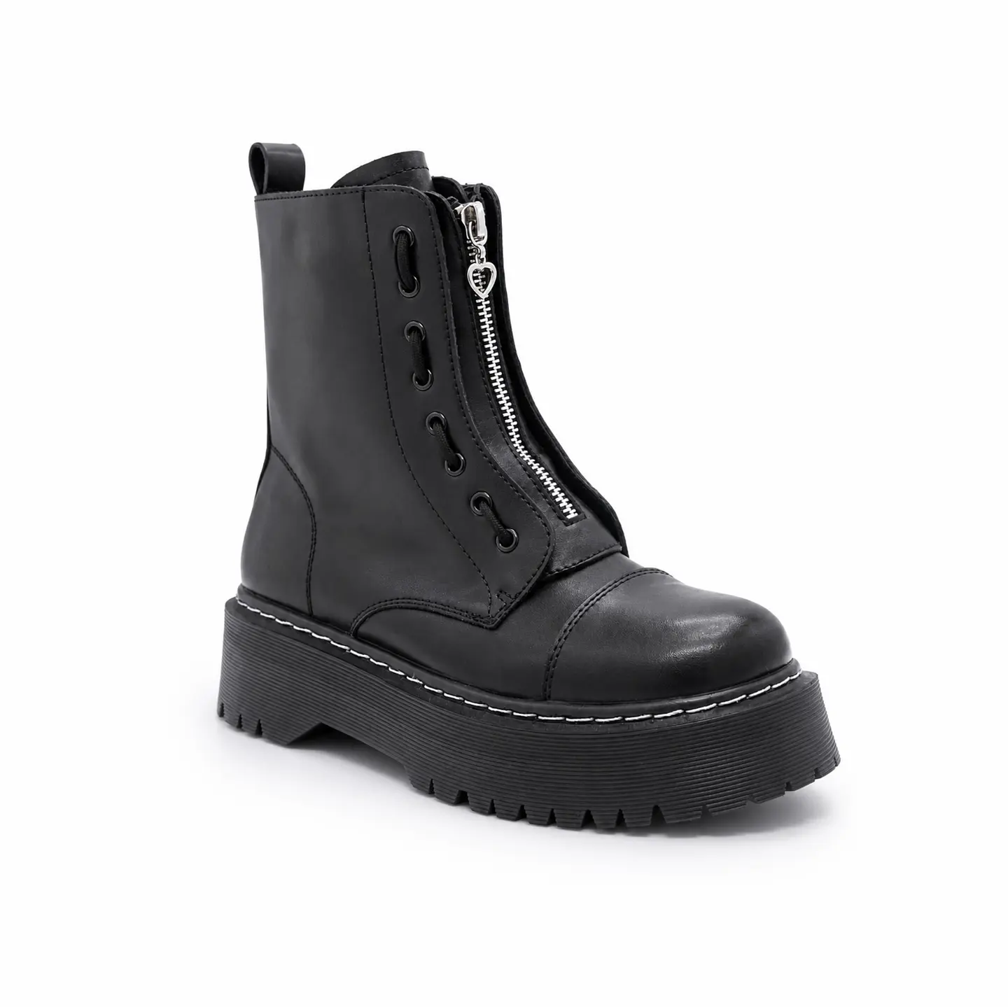  BOTIN MUJER PU NEGRO CIERRE 1
