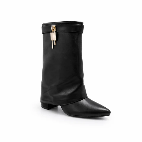 BOTA MUJER PU NEGRO POL CORTA