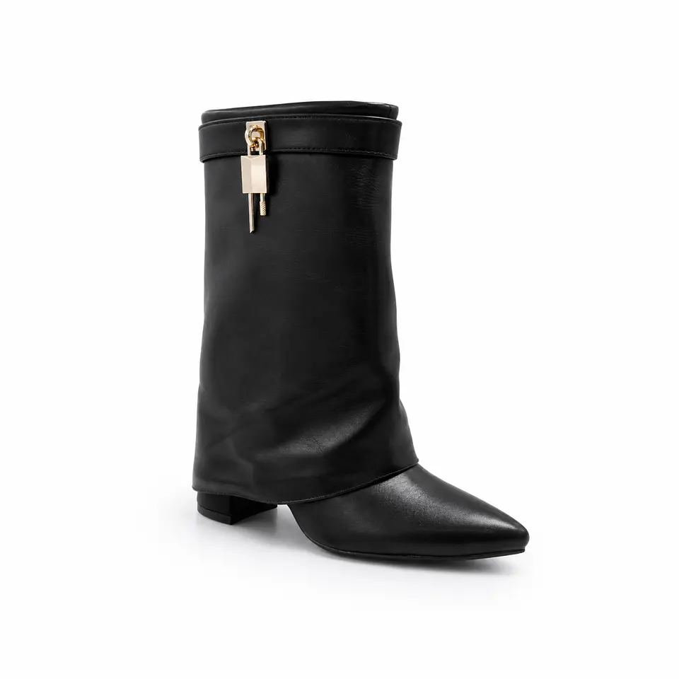 BOTA MUJER PU NEGRO POL CORTA 1