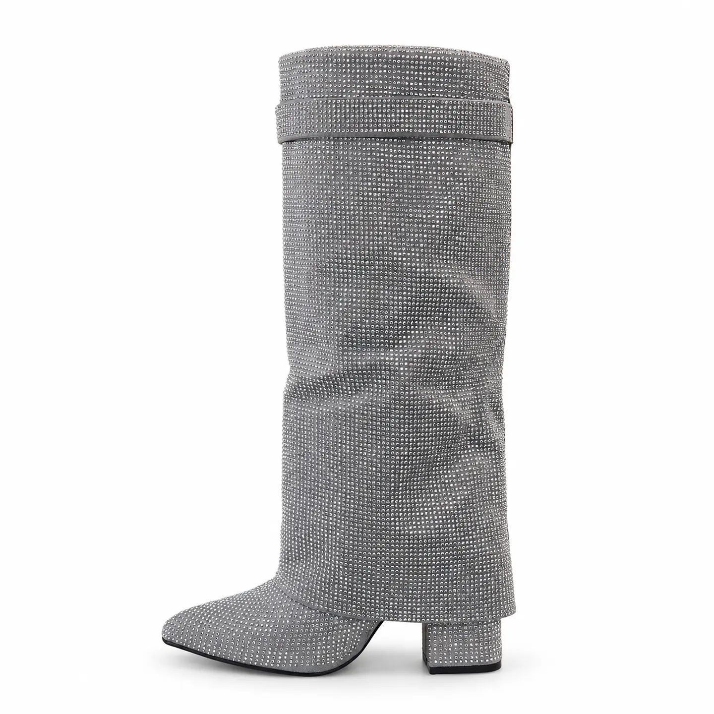 BOTA MUJER MF PLATA POL BRILLO LARGA 2