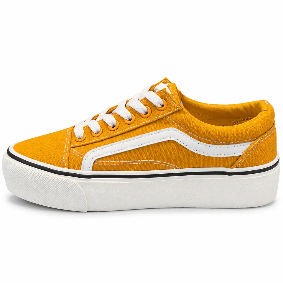 ZAPA MUJER LONA AMARILLO 3
