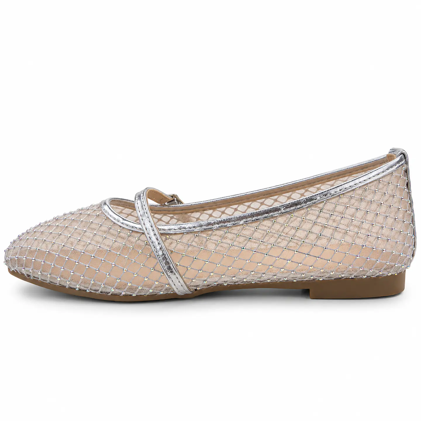BALLERINA MUJER PU PLATA MALLA 3