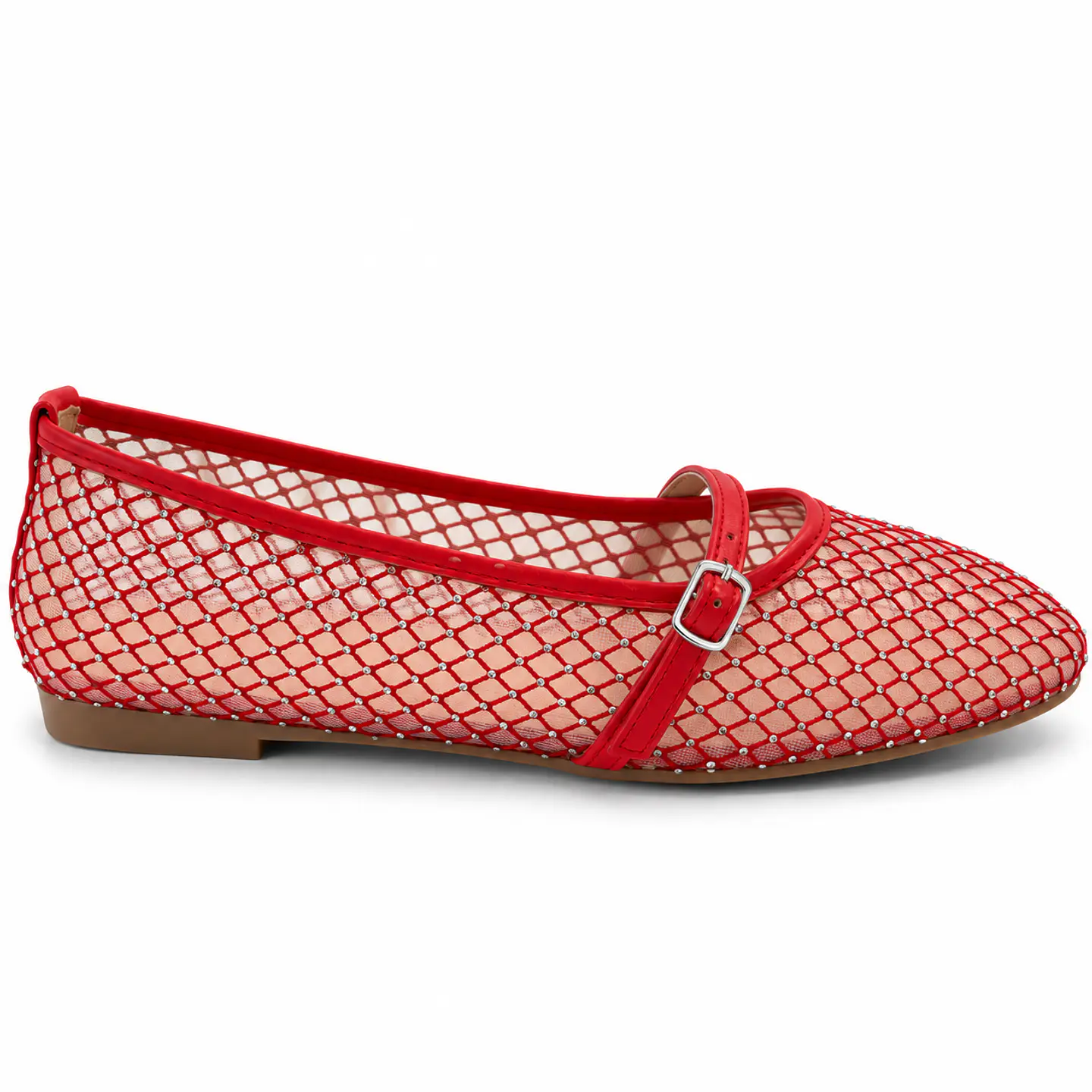BALLERINA MUJER PU ROJO MALLA 1