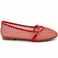 BALLERINA MUJER PU ROJO MALLA - Miniatura 1