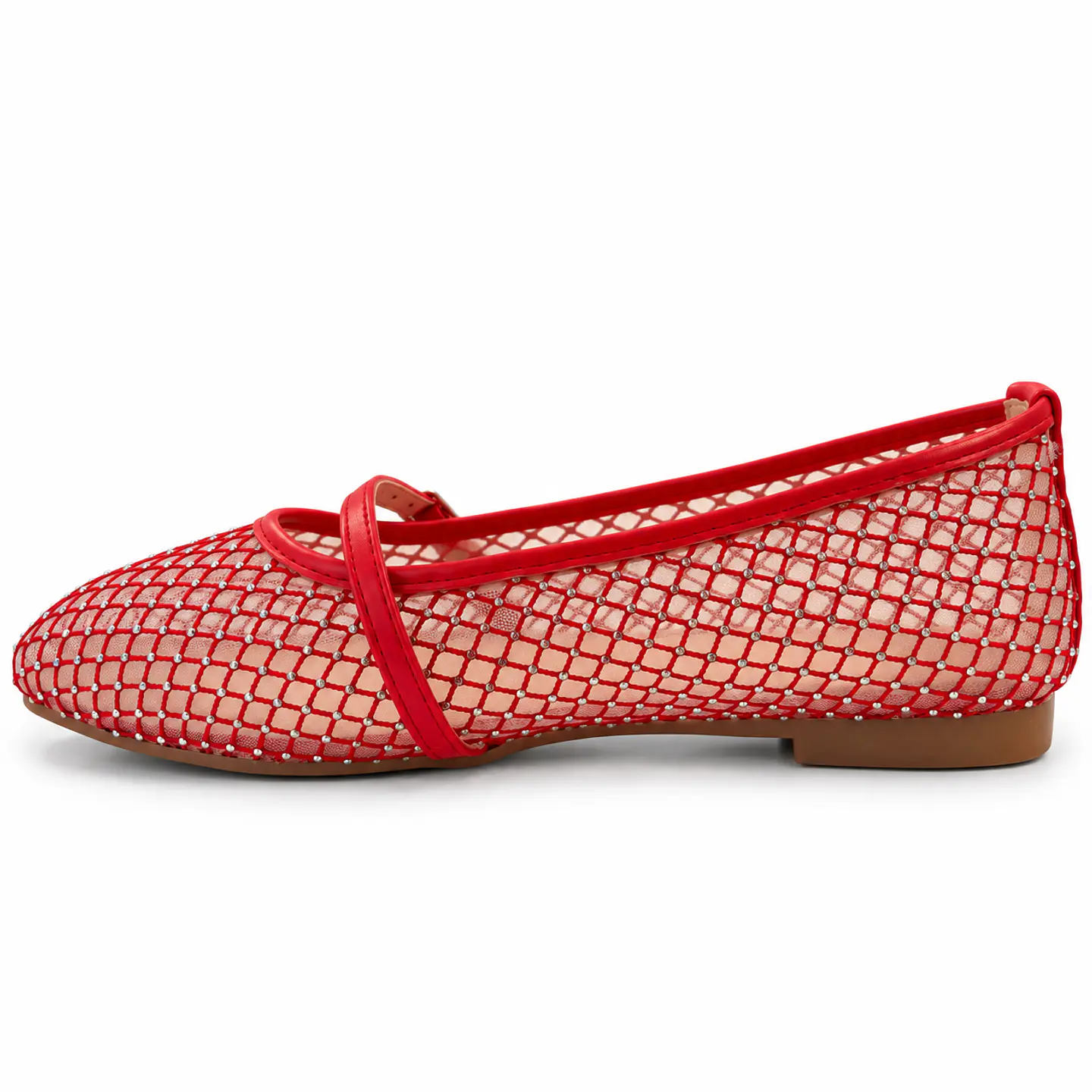 BALLERINA MUJER PU ROJO MALLA 3