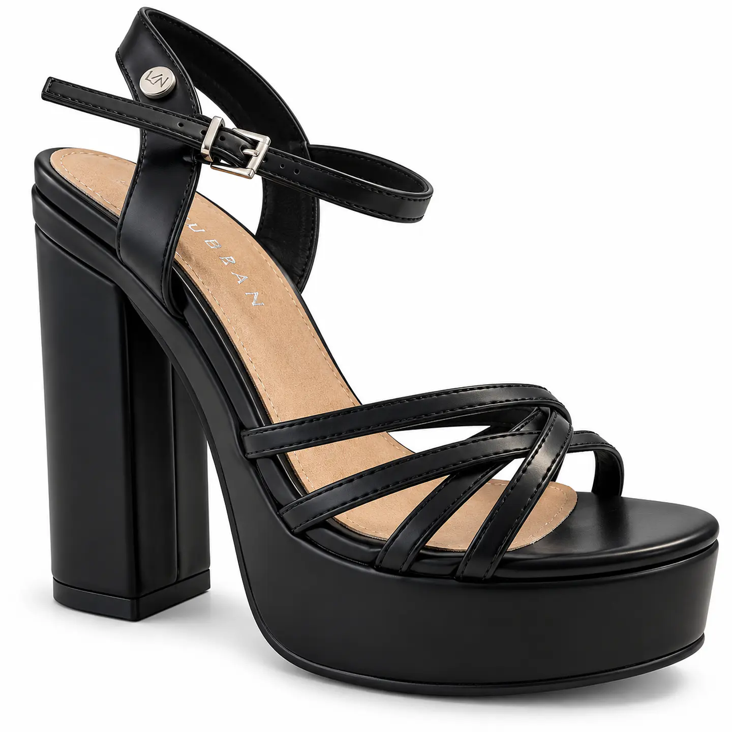 CHALA MUJER PU NEGRO TIRAS 2