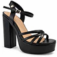 CHALA MUJER PU NEGRO TIRAS - Miniatura 2