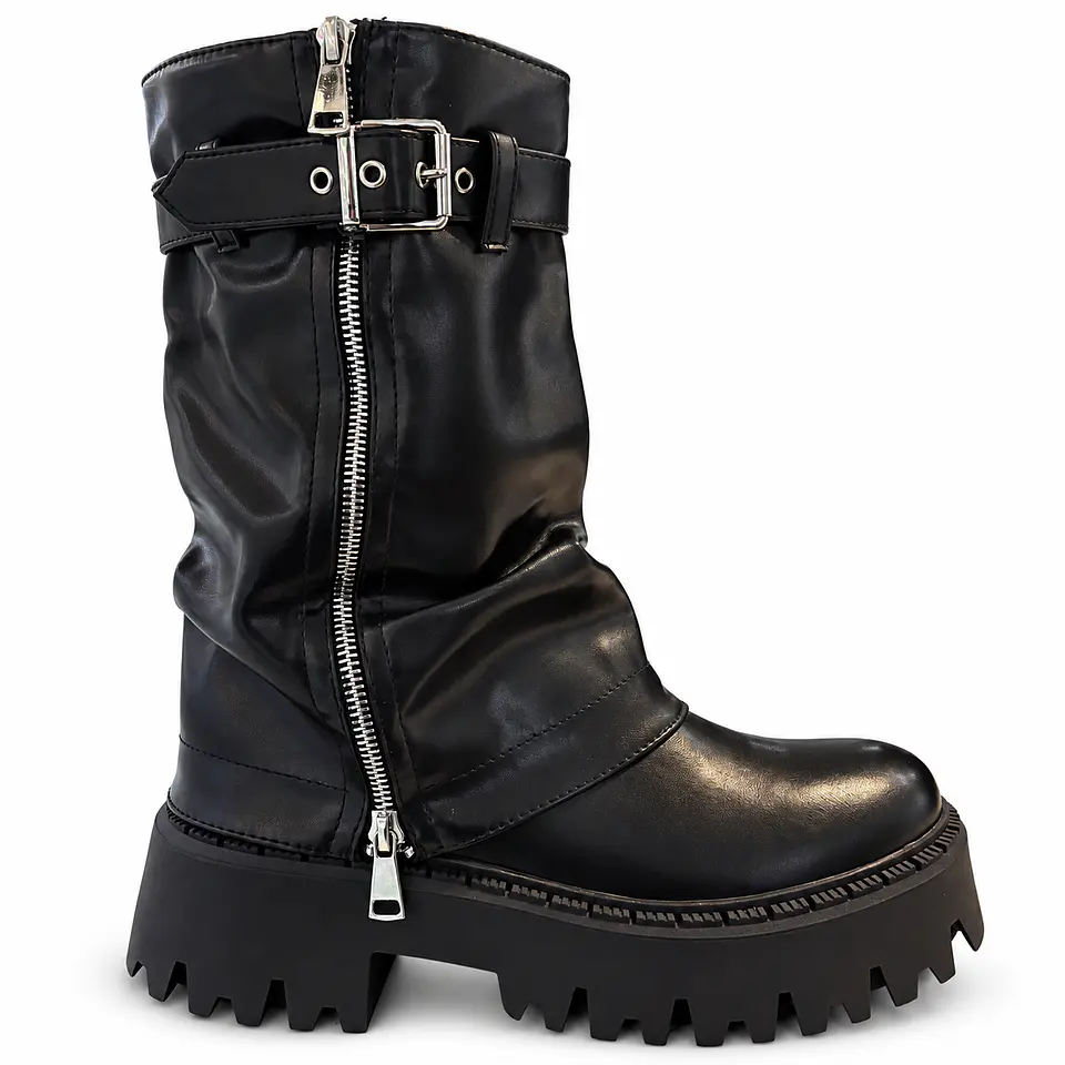 BOTIN MUJER PU NEGRO POL HEBI 1