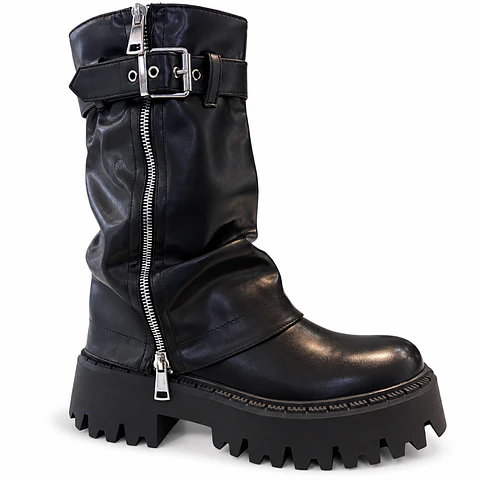 BOTIN MUJER PU NEGRO POL HEBI