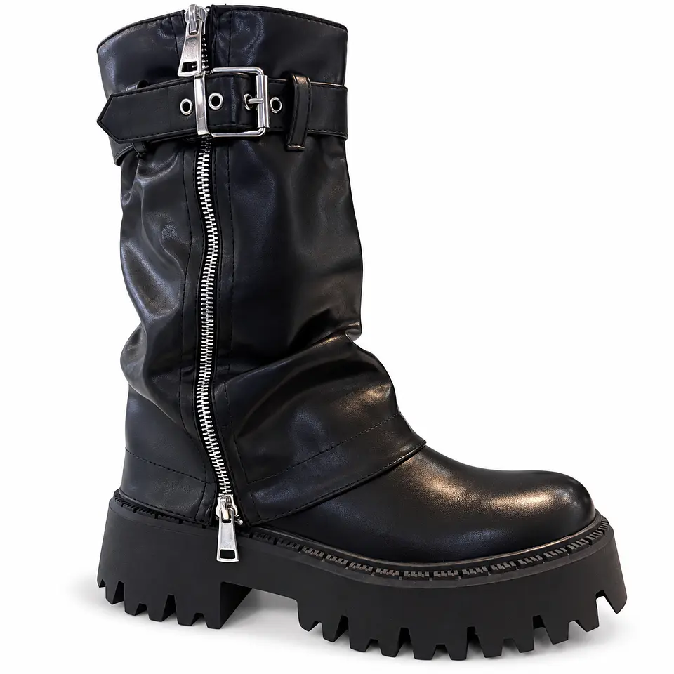 BOTIN MUJER PU NEGRO POL HEBI 2