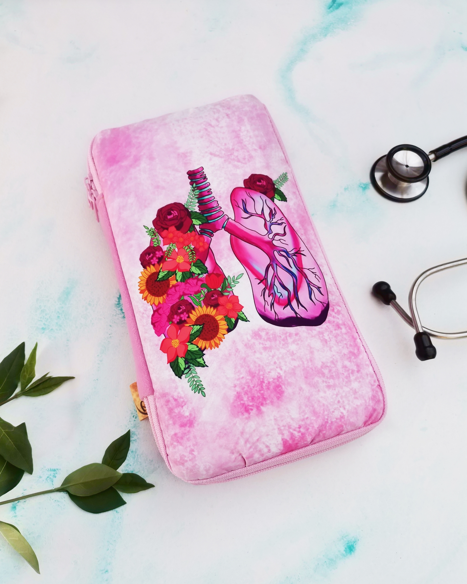 Funda Fonendo Pulmones rosa