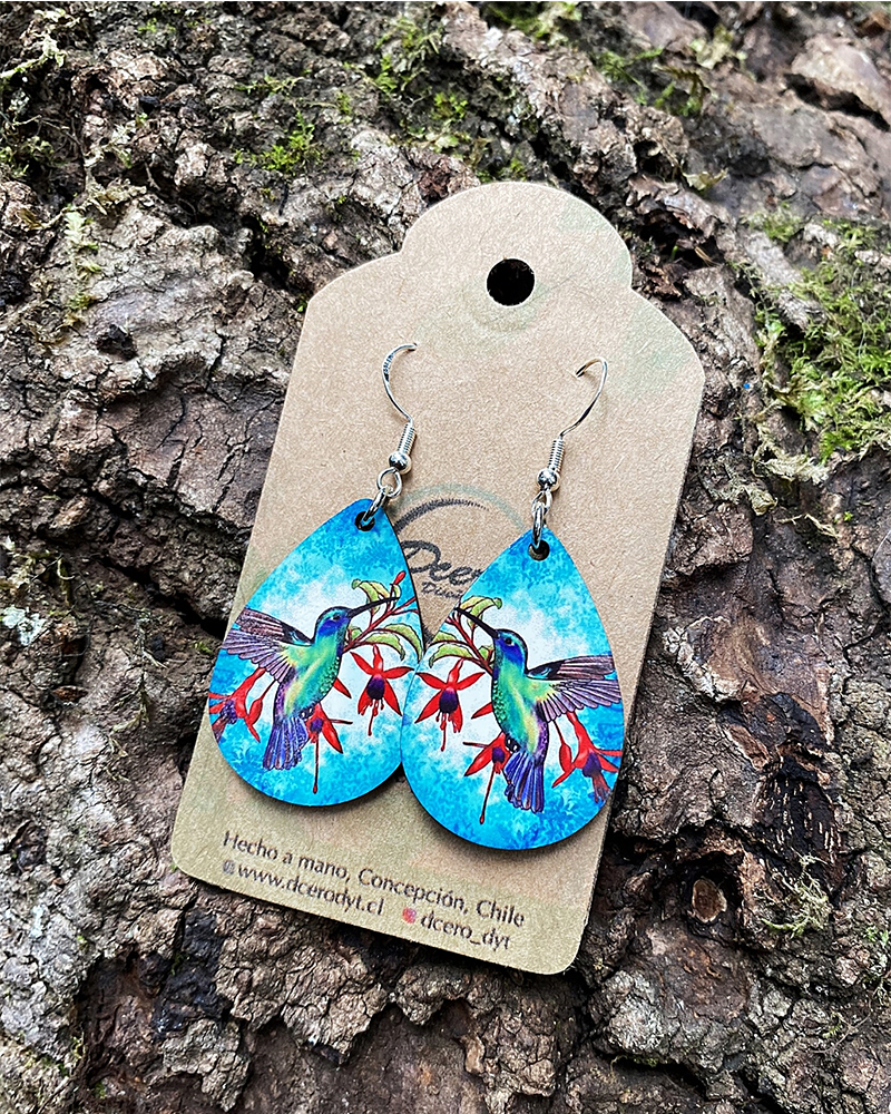 Aros Picaflor azul