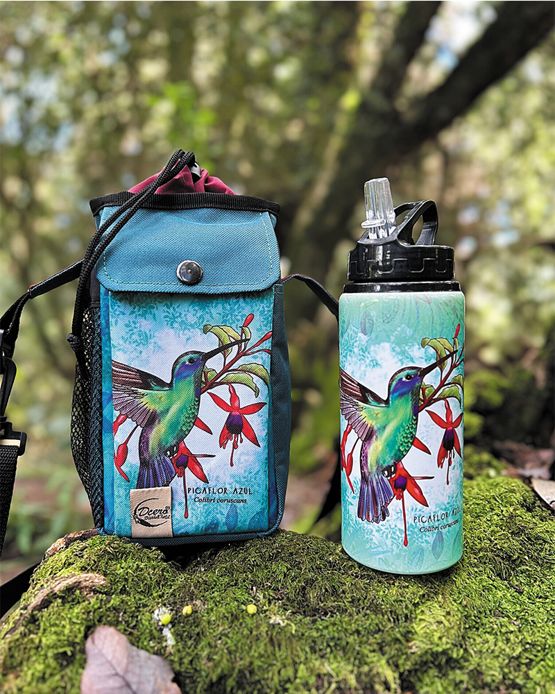 Pack bolso térmico + botella Picaflor azul