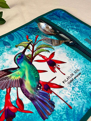 Individual Porta servicio Picaflor azul