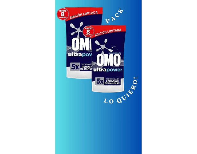 Pack 2 x OMO DOYPACK 400ml rinde hasta 1600 ml