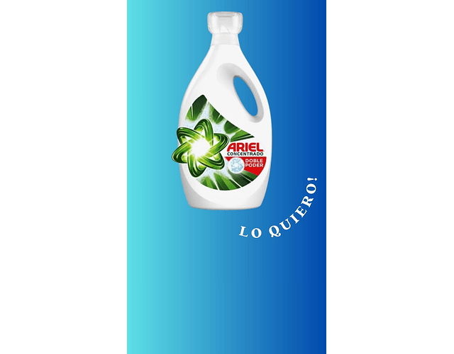 ARIEL LIQUIDO Doble poder concentrado 1.8L rinde 45 Lavados