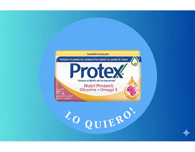 Jabón en Barra Protex Nutri Protect Glicerina + Omega 3
