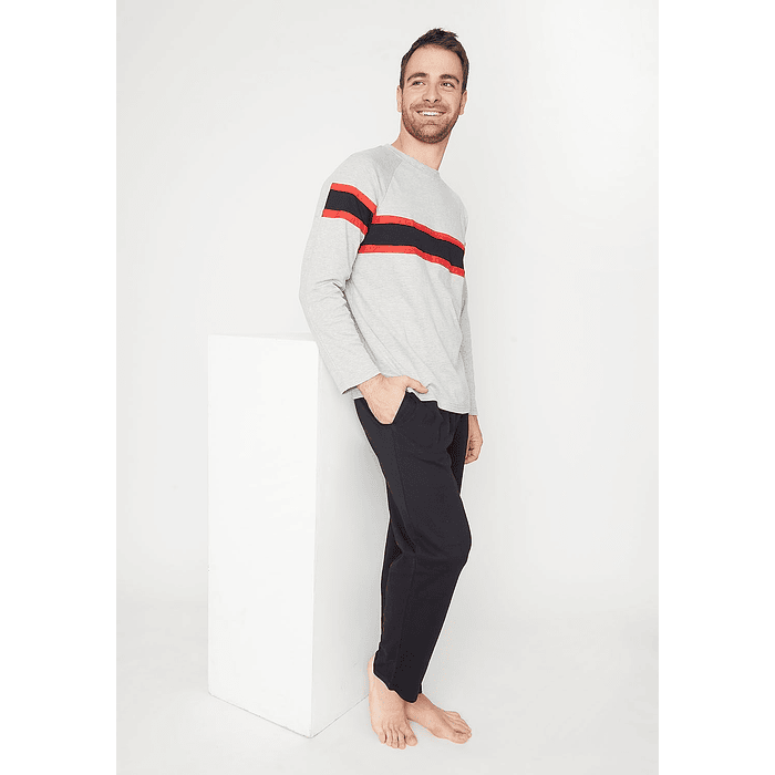 KAYSER PIJAMA ALGODON GRIS M/L 67.1788  1