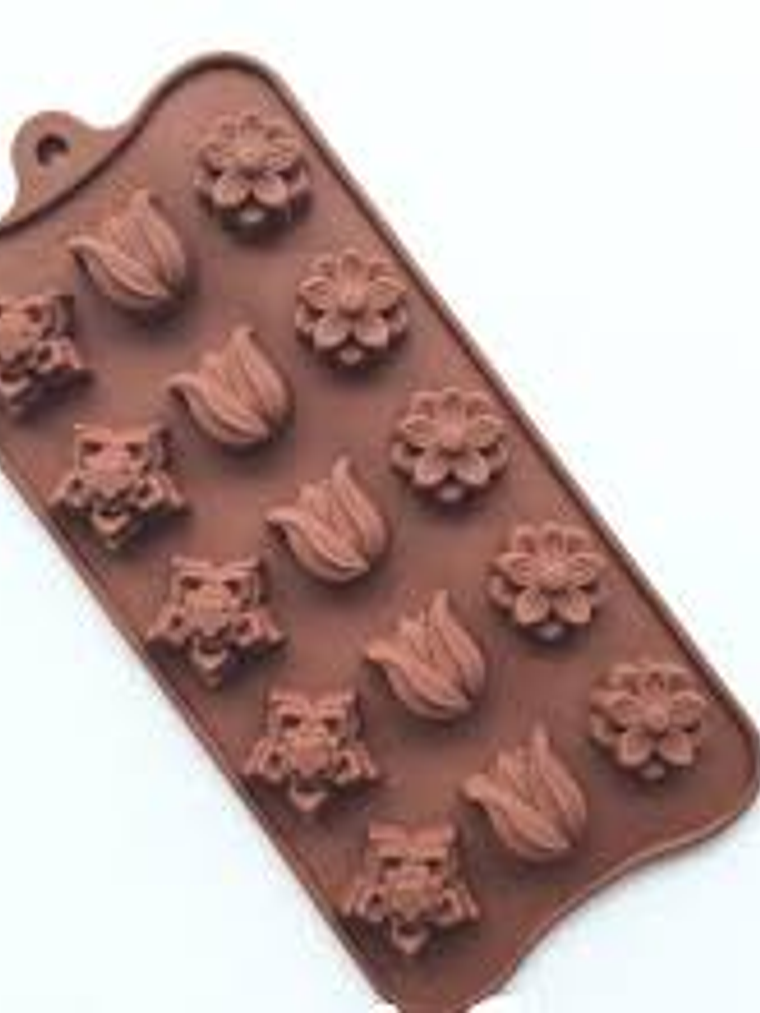 molde mini tulipan y flores y estrella 1