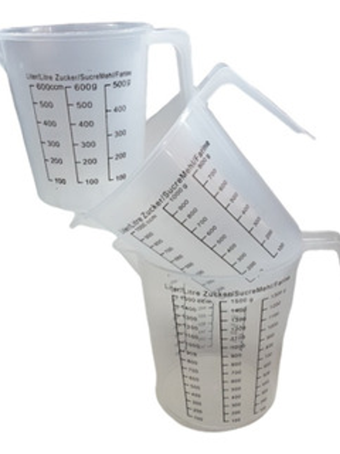 Medidor (jarra plástica) 250, 500 ml y 1 litro 1