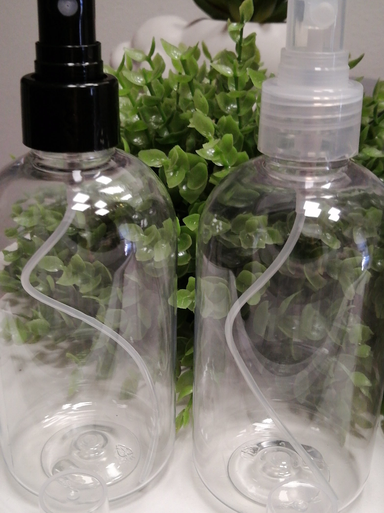 Barrilito transparente 250 ml tapa spray transparente 1