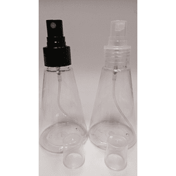 Envase cónico Pet 60 y 120 ml tapa spray negra o transparente