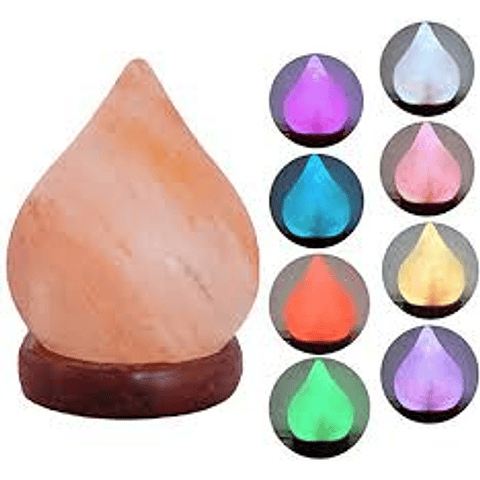 Lampara de sal himalaya ( con los colores de los chakras )