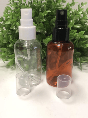 Barrilito ámbar y transparente 60 ml tapa spray