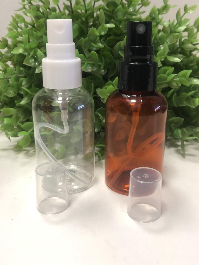 Barrilito ámbar y transparente 60 ml tapa spray 1