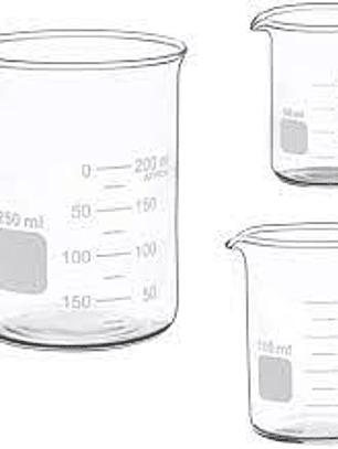 Vasos precipitados de 100, 250, 500 ml y 1000 ml