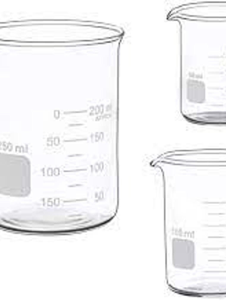 Vasos precipitados de 100, 250, 500 ml y 1000 ml 1