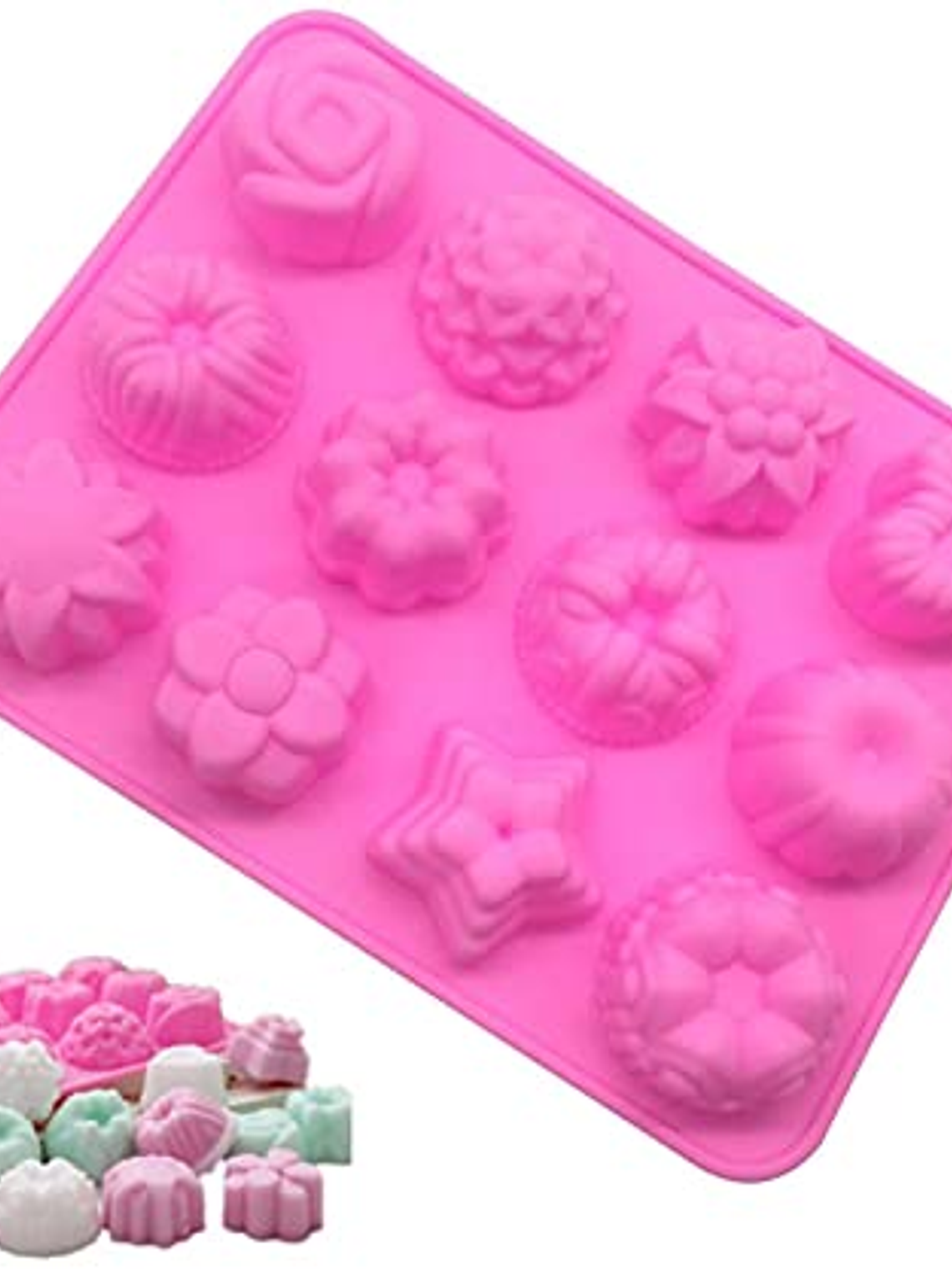 Molde flores, corazón, queque Grande o pequeño 2