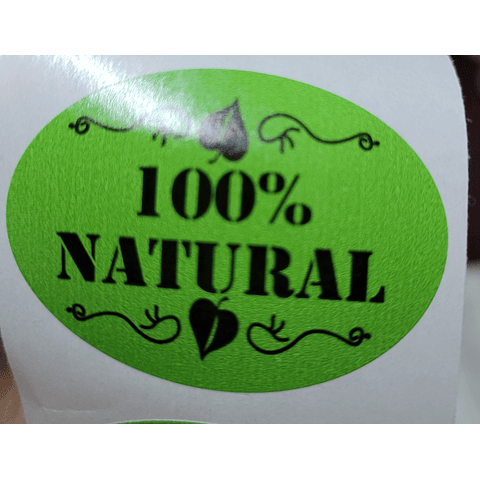  Etiqueta producto vegano y 100% natural 