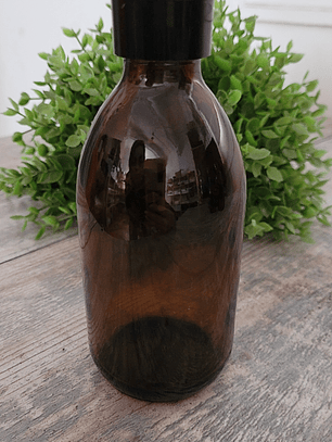 Botella de vidrio ámbar 250 ml tapa cantimplora