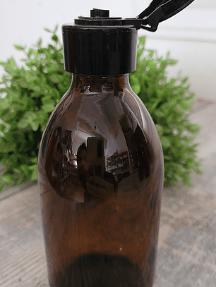 Botella de vidrio ámbar 250 ml tapa cantimplora