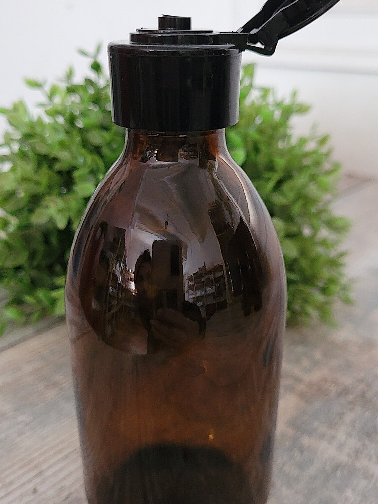 Botella de vidrio ámbar 250 ml tapa cantimplora 2