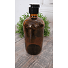 Botella de vidrio ámbar 500 ml con tapa cantimplora negra