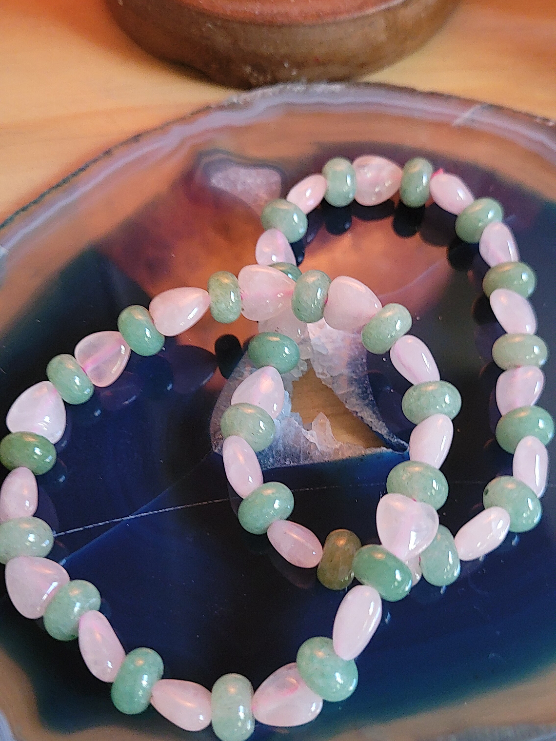  Pulsera de cuarzo rosa y jade para atraer el amor, mejorar el autoestima 1